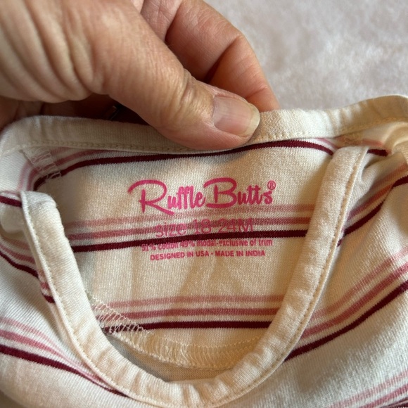 Ruffle Butts Red and White Striped Bodysuit - Picture 5 of 5